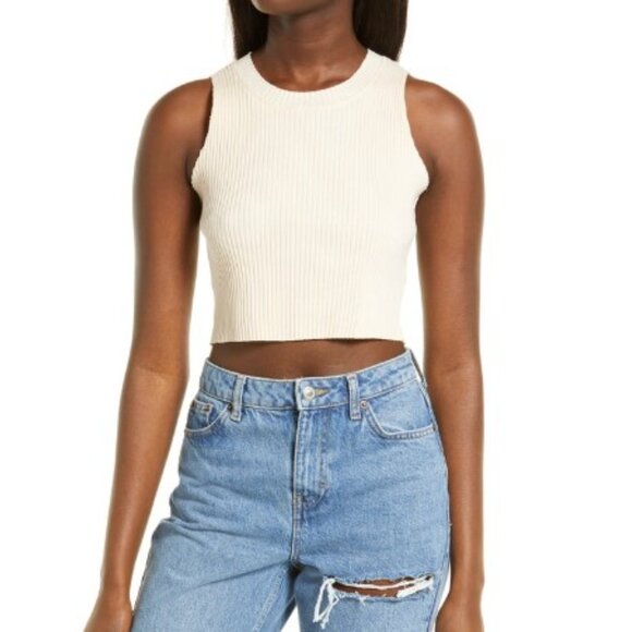 Top shop ribbed knit crop tank - Picture 2 of 6